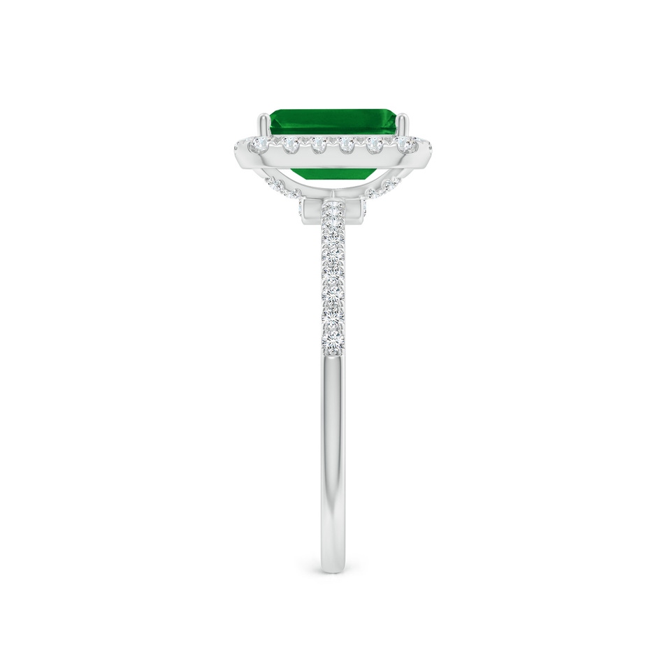8x6mm AAAA Emerald-Cut Emerald Classic Halo Engagement Ring in P950 Platinum side 299