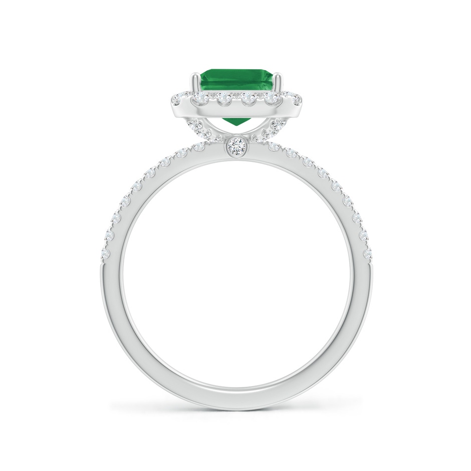 9x7mm AA Emerald-Cut Emerald Classic Halo Engagement Ring in P950 Platinum side 199