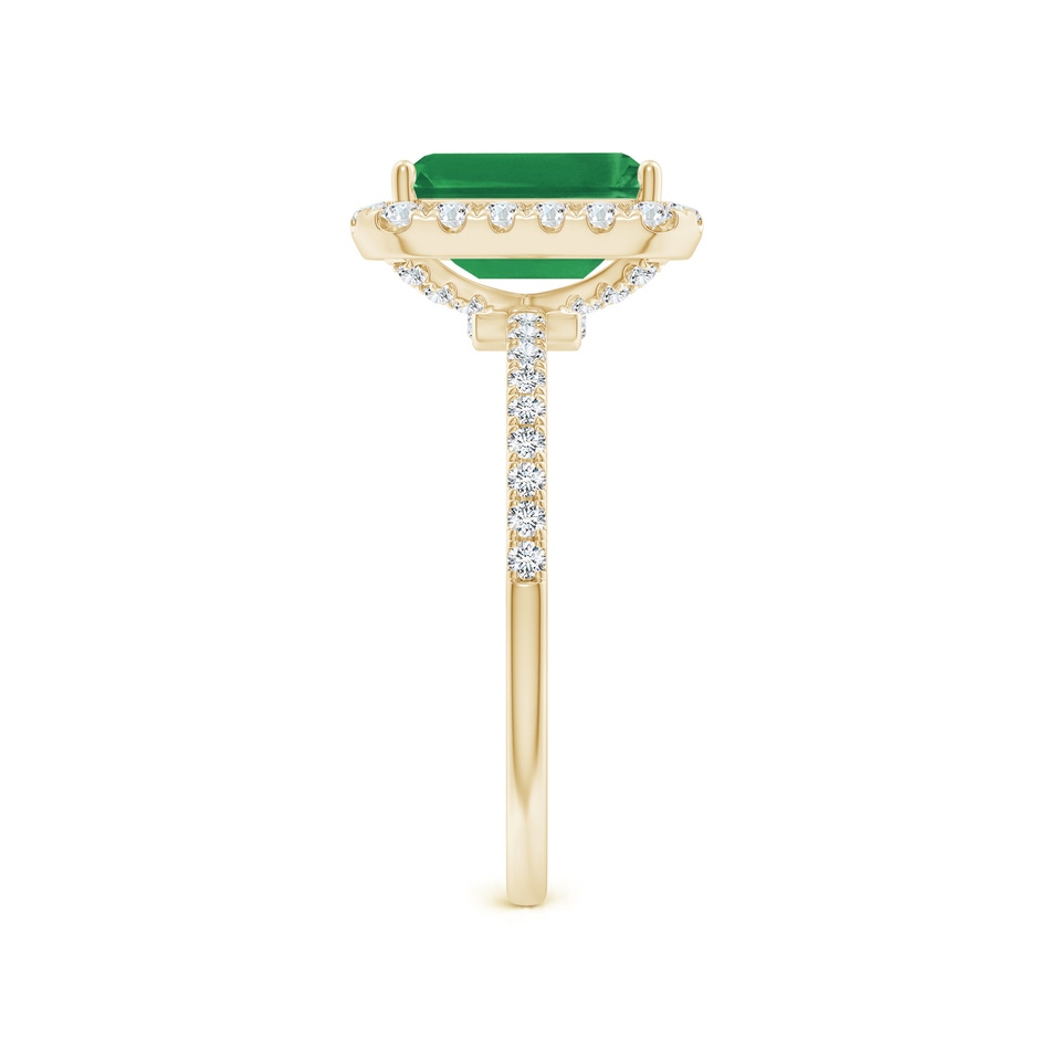 9x7mm AA Emerald-Cut Emerald Classic Halo Engagement Ring in Yellow Gold side 299