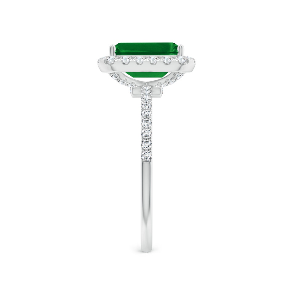 9x7mm AAAA Emerald-Cut Emerald Classic Halo Engagement Ring in White Gold side 299
