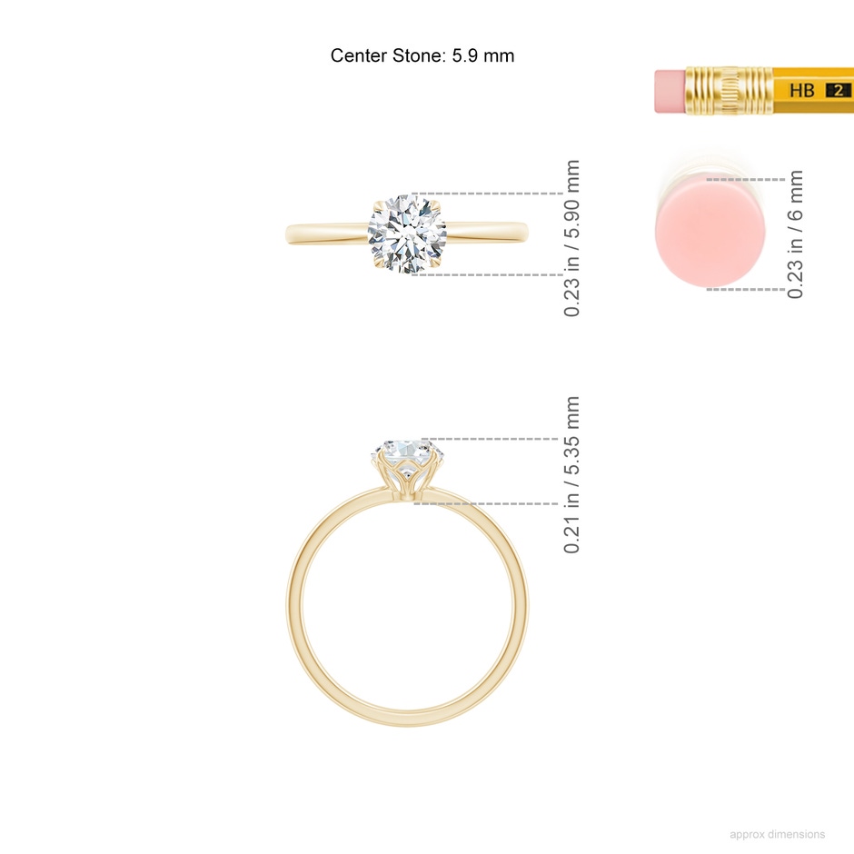 5.9mm GVS2 SR4520D-YG-GVS2-5.9 in Yellow Gold ruler