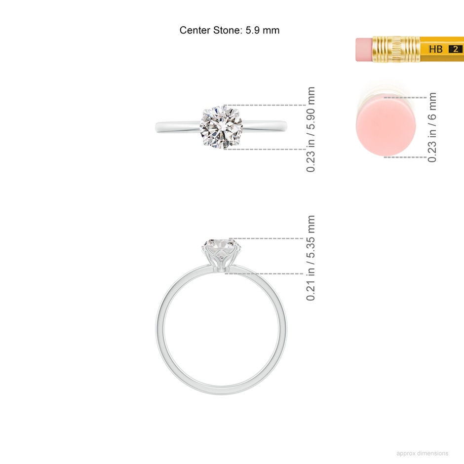 5.9mm IJI1I2 SR4520D-WG-IJI1I2-5.9 in White Gold ruler