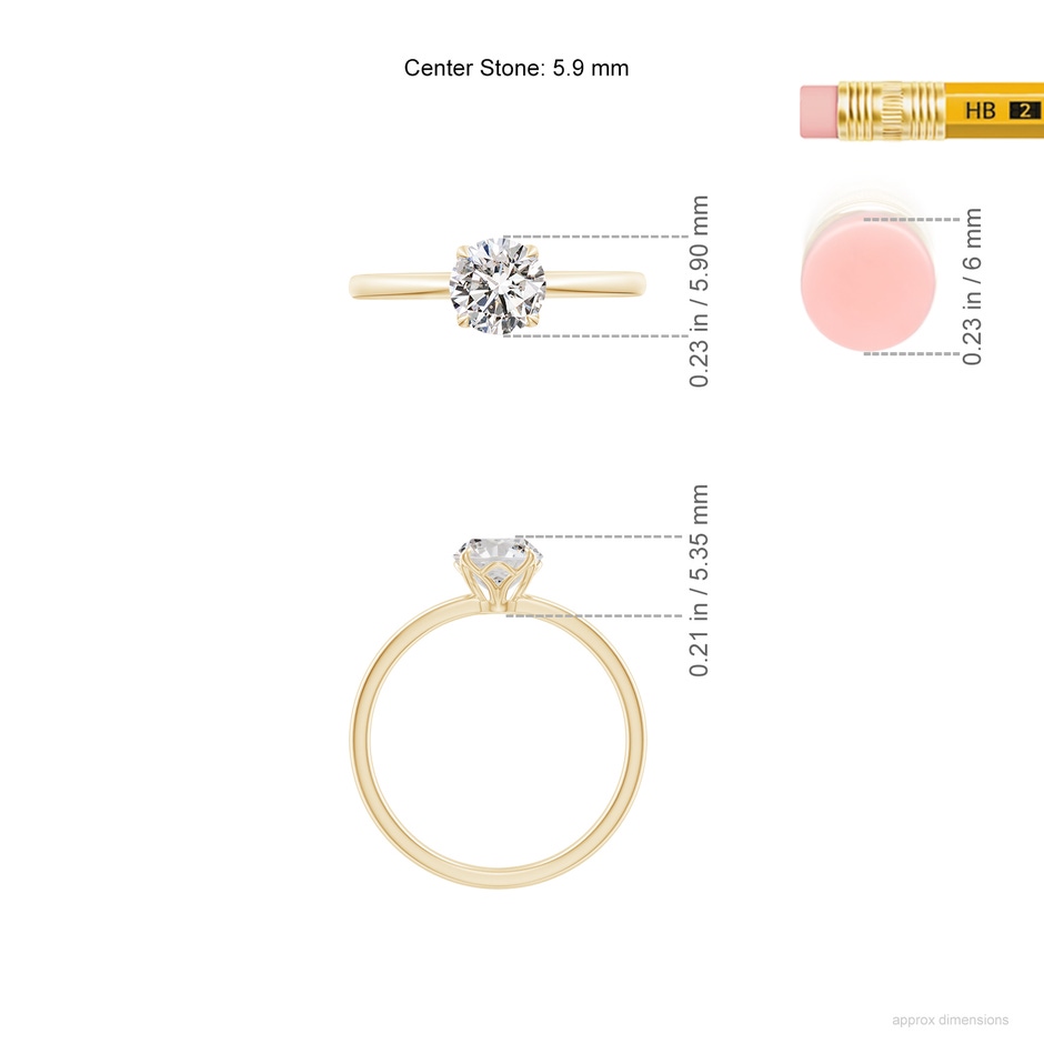 5.9mm IJI1I2 SR4520D-YG-IJI1I2-5.9 in Yellow Gold ruler