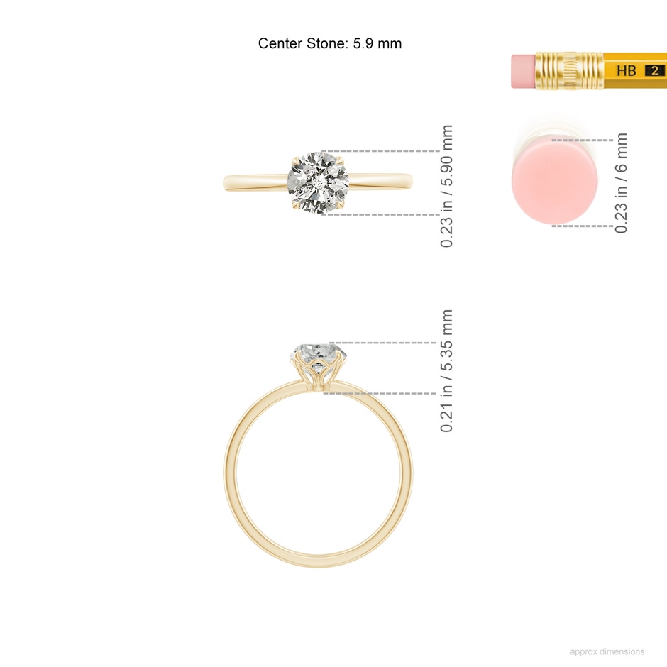 5.9mm KI3 SR4520D-YGE-KI3-5.9 in 18K Yellow Gold ruler