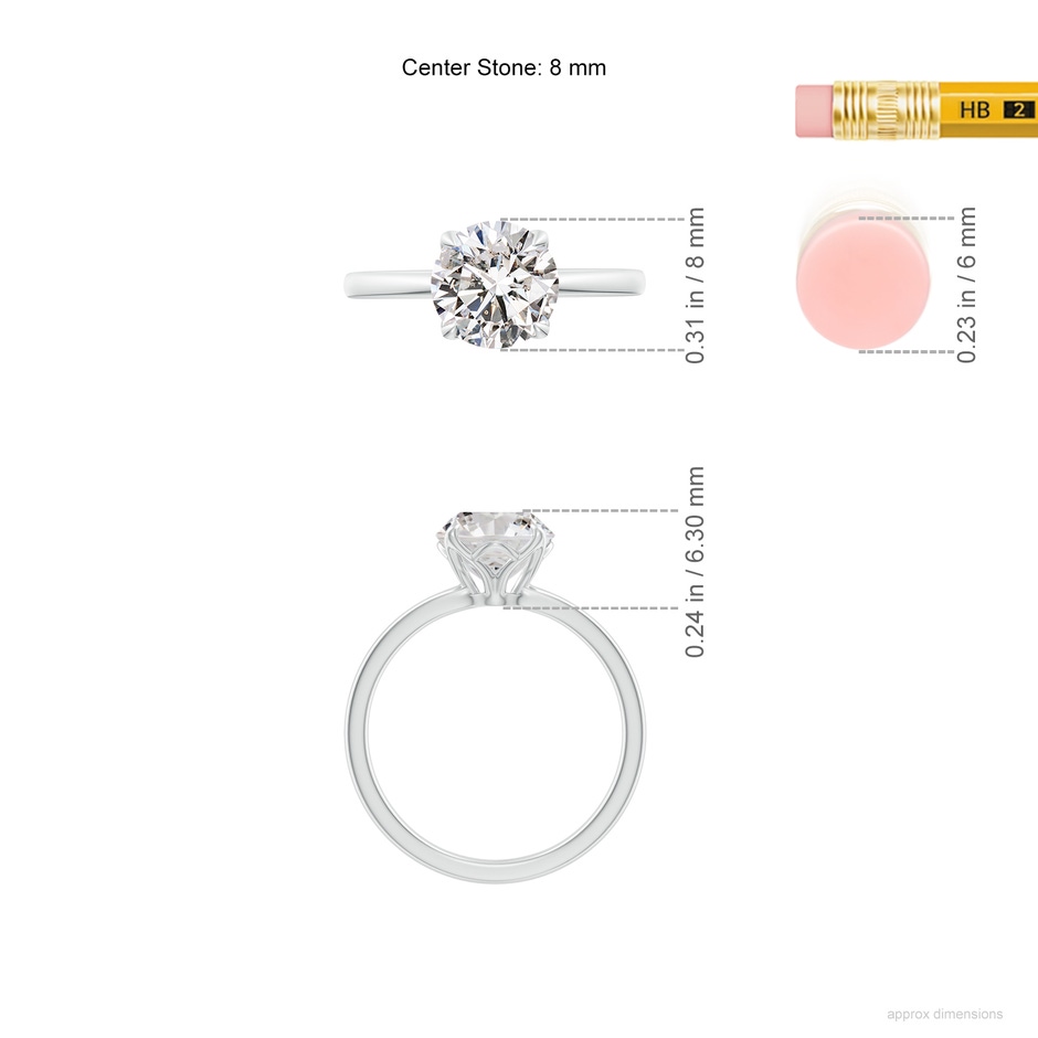 8mm IJI1I2 SR4520D-WG-IJI1I2-8 in White Gold ruler