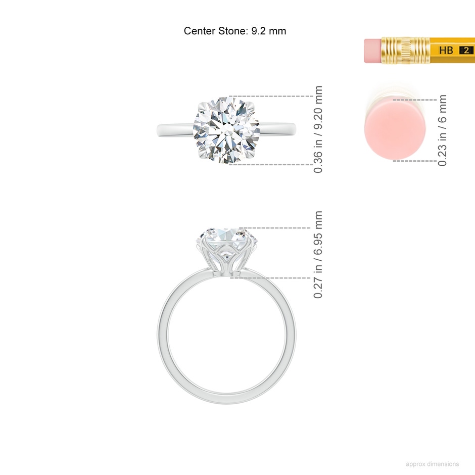 9.2mm GVS2 SR4520D-WG-GVS2-9.2 in White Gold ruler