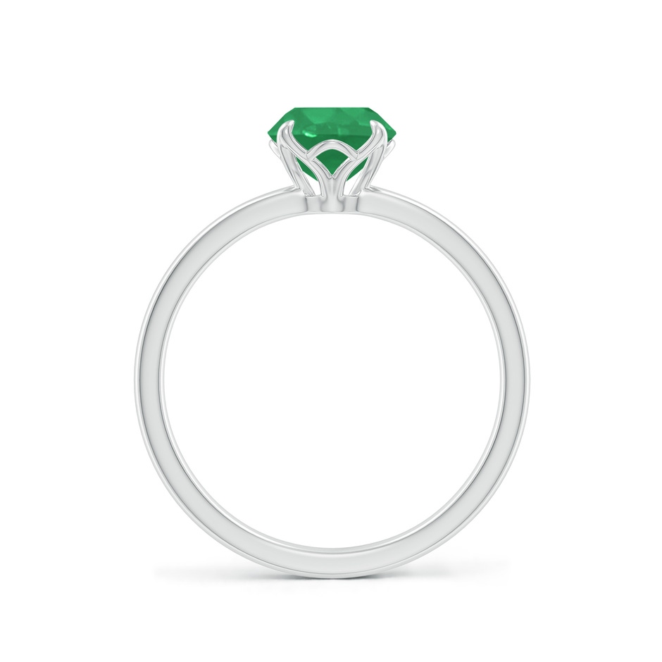 6.5mm A Solitaire Round Emerald Classic Engagement Ring in P950 Platinum side 199