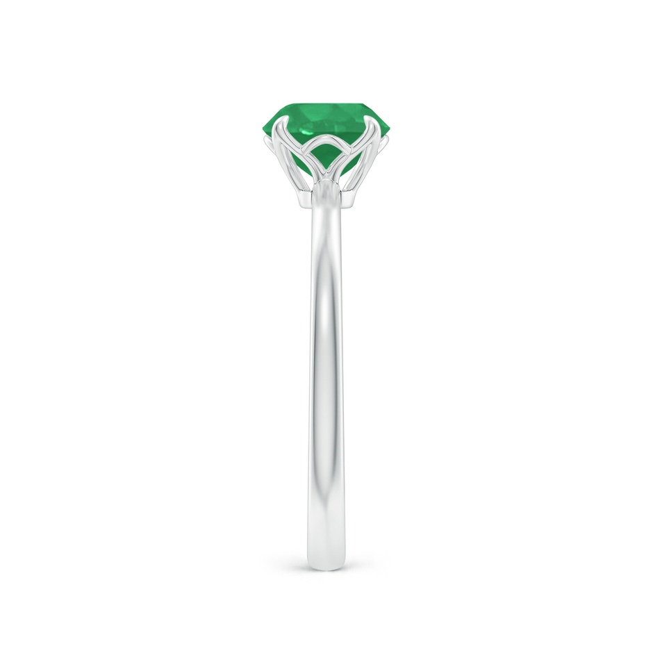 6.5mm A Solitaire Round Emerald Classic Engagement Ring in P950 Platinum side 299