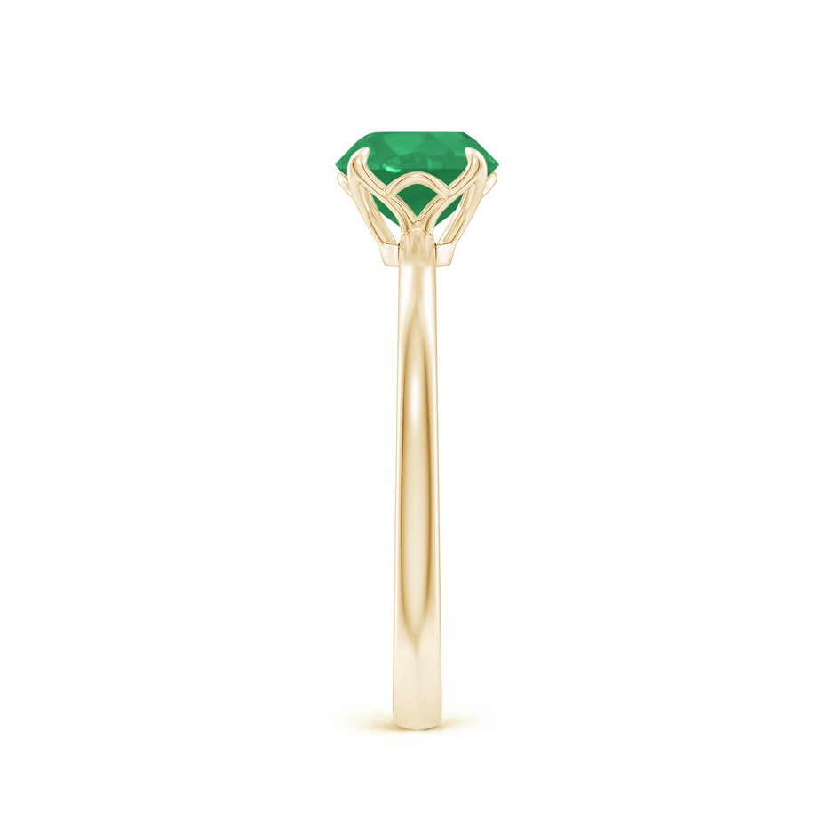 6.5mm A Solitaire Round Emerald Classic Engagement Ring in Yellow Gold side 299