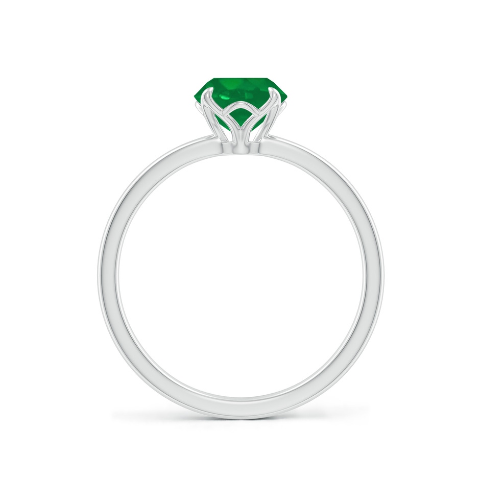 6.5mm AA Solitaire Round Emerald Classic Engagement Ring in P950 Platinum side 199