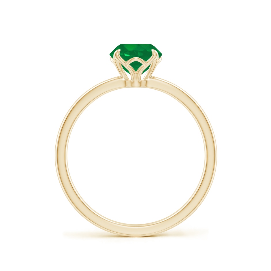 6.5mm AA Solitaire Round Emerald Classic Engagement Ring in Yellow Gold side 199