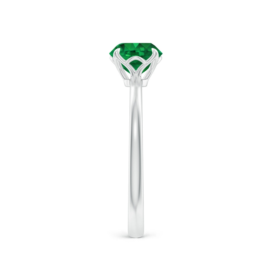 6.5mm AAA Solitaire Round Emerald Classic Engagement Ring in 18K White Gold side 299