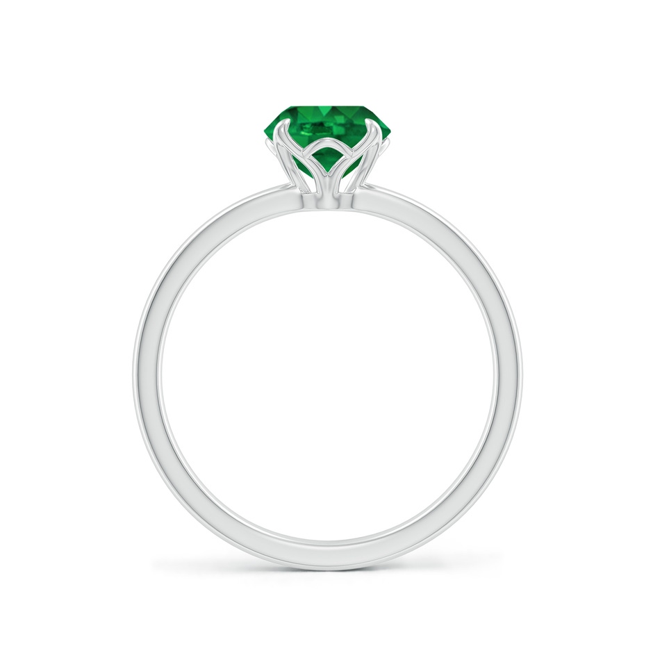 6.5mm AAA Solitaire Round Emerald Classic Engagement Ring in P950 Platinum side 199