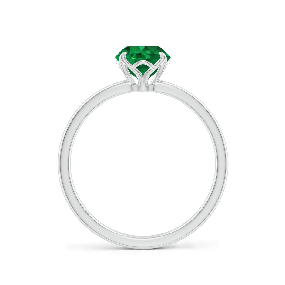 6.5mm AAA Solitaire Round Emerald Classic Engagement Ring in White Gold side 199