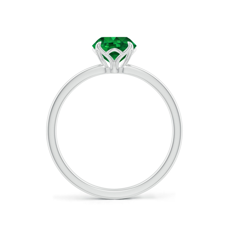 6.5mm AAAA Solitaire Round Emerald Classic Engagement Ring in White Gold side 199