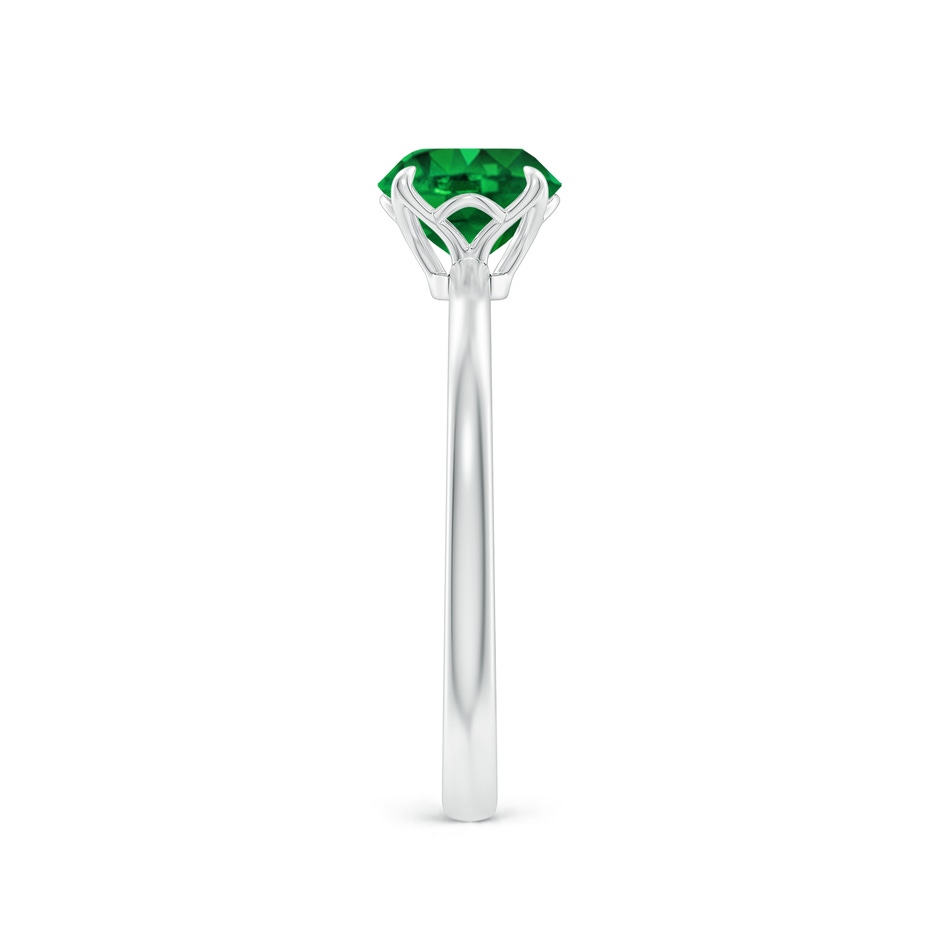 6.5mm AAAA Solitaire Round Emerald Classic Engagement Ring in White Gold side 299