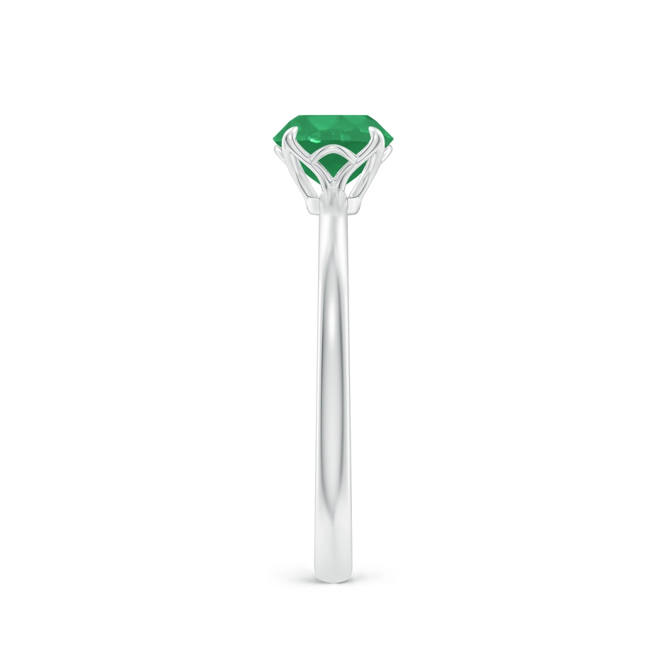 6mm A Solitaire Round Emerald Classic Engagement Ring in P950 Platinum side 299