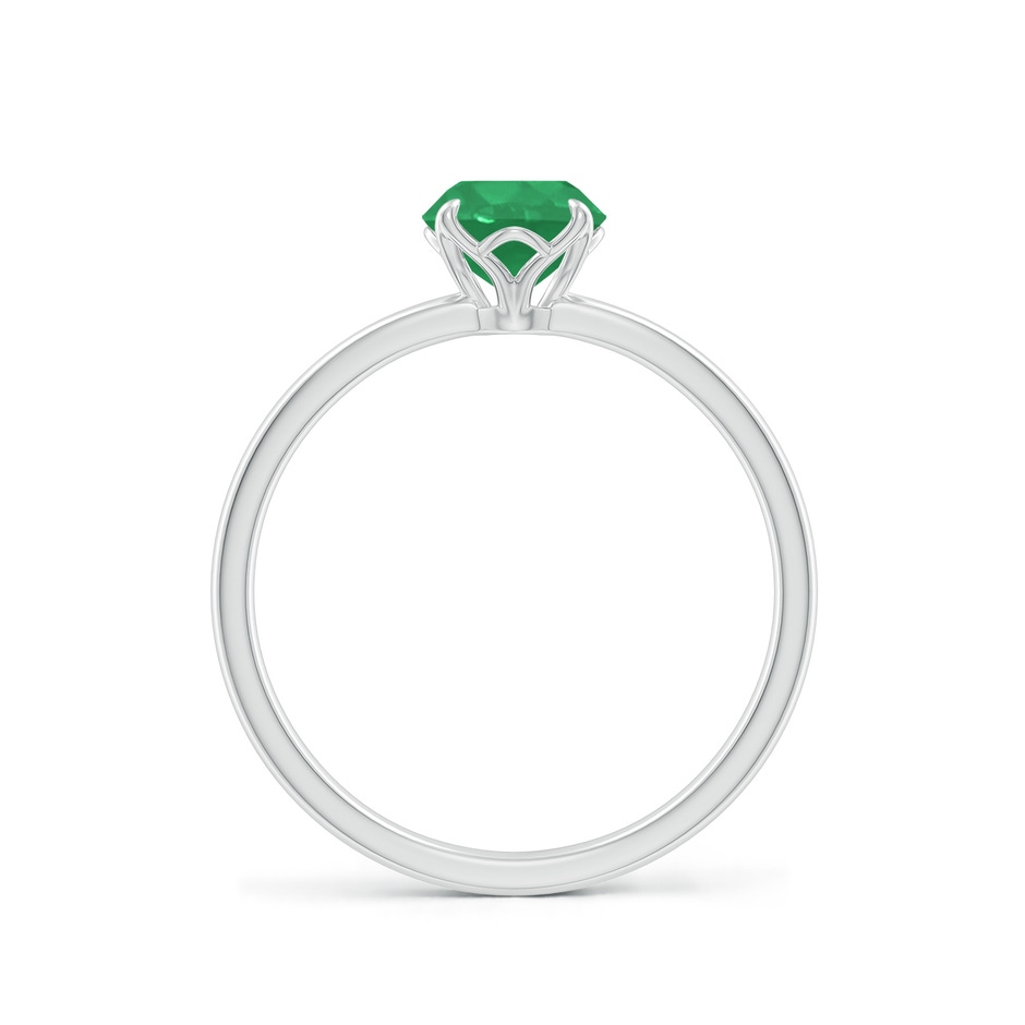 6mm A Solitaire Round Emerald Classic Engagement Ring in White Gold side 199