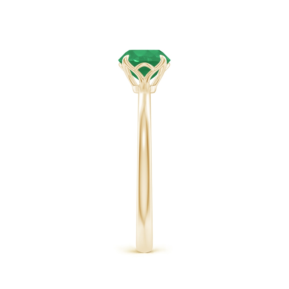6mm A Solitaire Round Emerald Classic Engagement Ring in Yellow Gold side 299