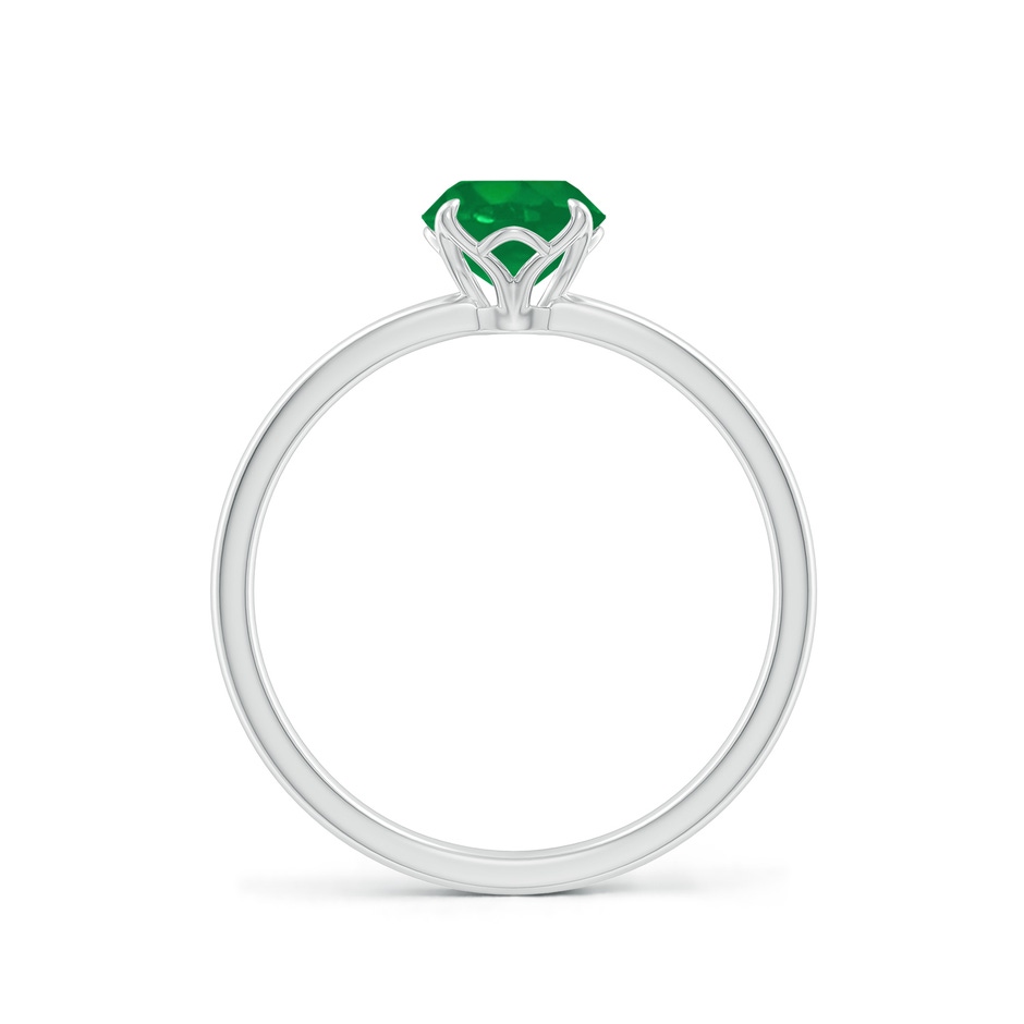6mm AA Solitaire Round Emerald Classic Engagement Ring in P950 Platinum side 199