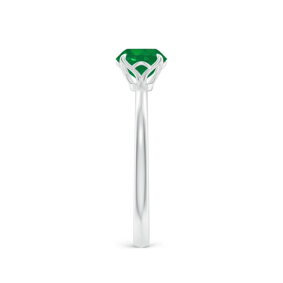 6mm AA Solitaire Round Emerald Classic Engagement Ring in P950 Platinum side 299