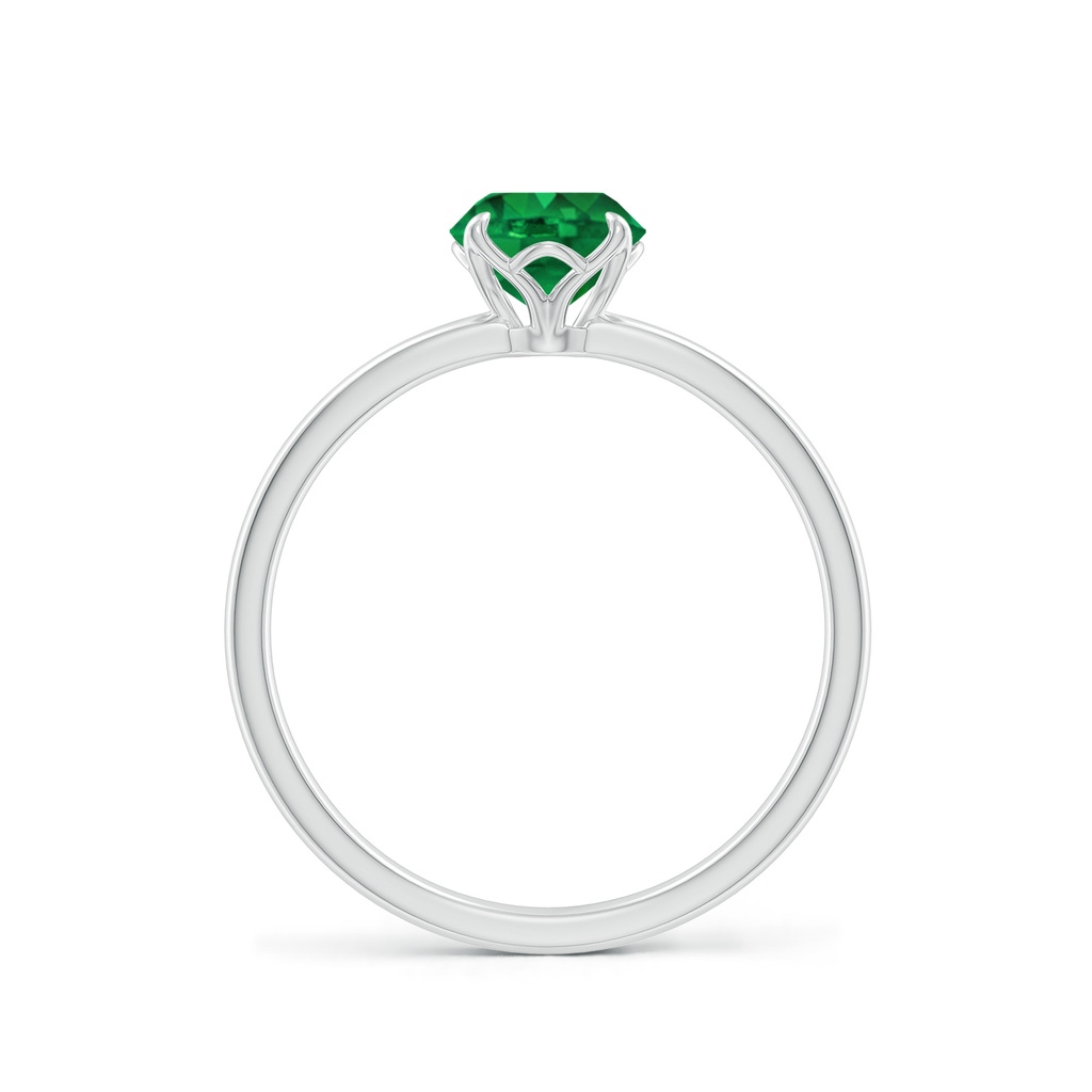 6mm AAA Solitaire Round Emerald Classic Engagement Ring in 18K White Gold - side 199