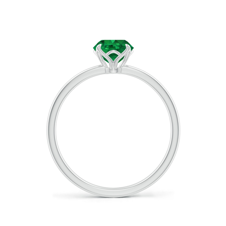 6mm AAA Solitaire Round Emerald Classic Engagement Ring in White Gold side 199