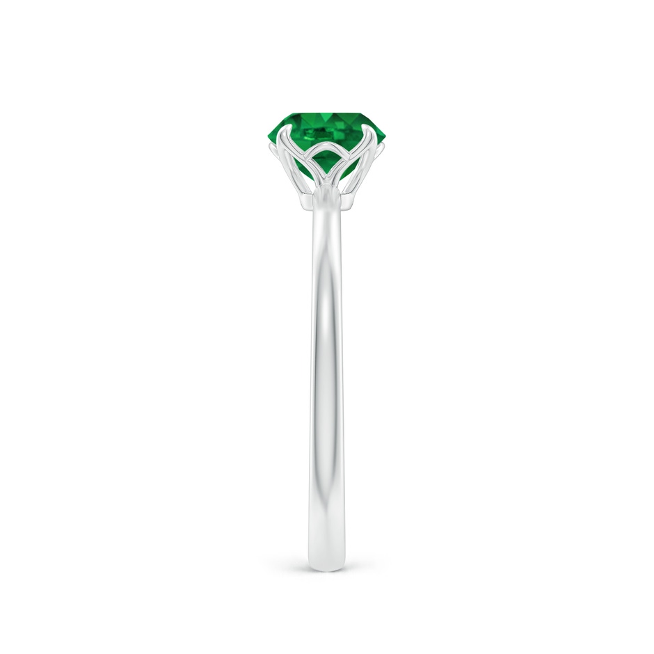 6mm AAA Solitaire Round Emerald Classic Engagement Ring in White Gold side 299