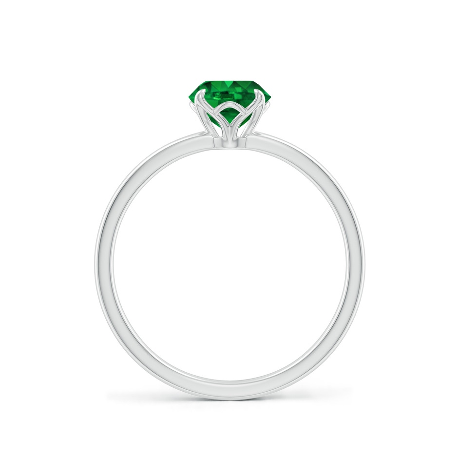 6mm AAAA Solitaire Round Emerald Classic Engagement Ring in P950 Platinum side 199
