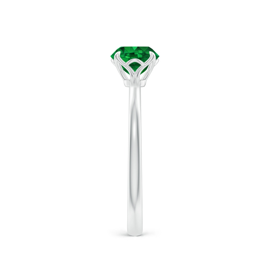 6mm AAAA Solitaire Round Emerald Classic Engagement Ring in P950 Platinum side 299