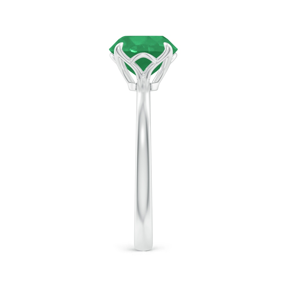 8mm A Solitaire Round Emerald Classic Engagement Ring in P950 Platinum side 299