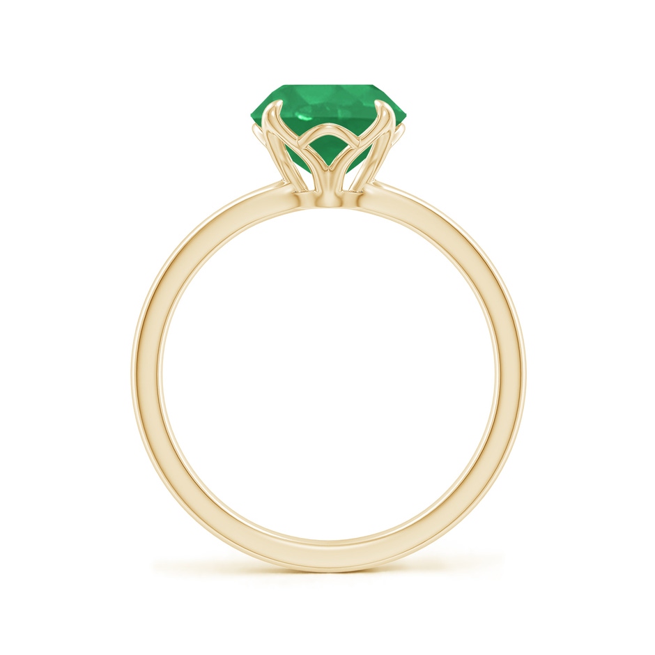 8mm A Solitaire Round Emerald Classic Engagement Ring in Yellow Gold side 199