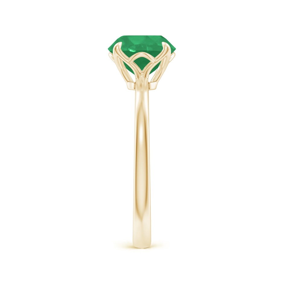 8mm A Solitaire Round Emerald Classic Engagement Ring in Yellow Gold side 299