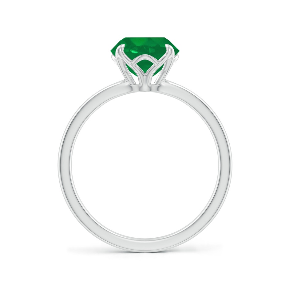 8mm AA Solitaire Round Emerald Classic Engagement Ring in White Gold side 199