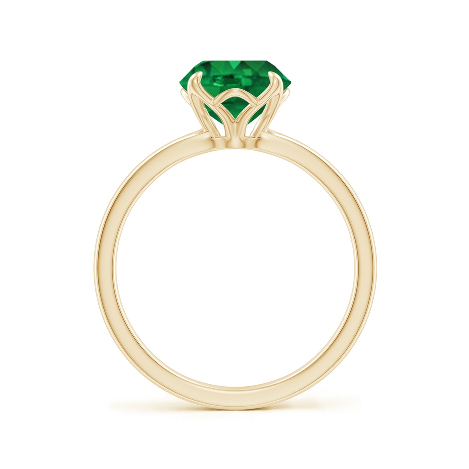 8mm AAA Solitaire Round Emerald Classic Engagement Ring in Yellow Gold side 199