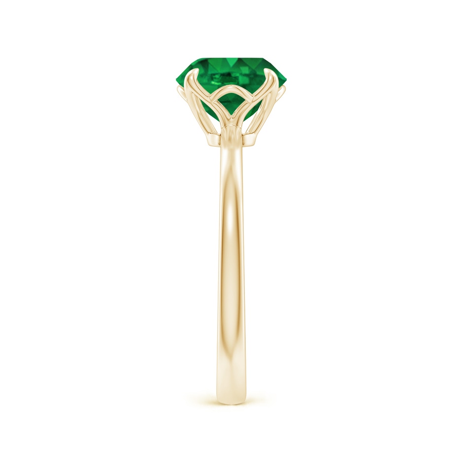 8mm AAA Solitaire Round Emerald Classic Engagement Ring in Yellow Gold side 299