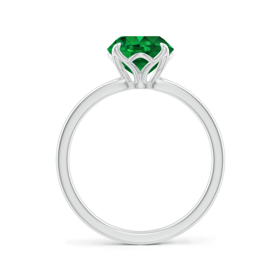 8mm AAAA Solitaire Round Emerald Classic Engagement Ring in P950 Platinum side 199
