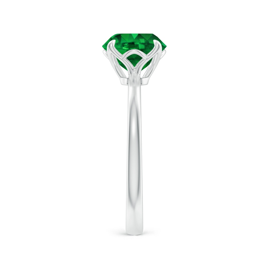 8mm AAAA Solitaire Round Emerald Classic Engagement Ring in P950 Platinum side 299