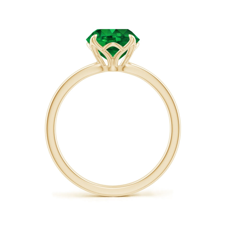 8mm AAAA Solitaire Round Emerald Classic Engagement Ring in Yellow Gold side 199