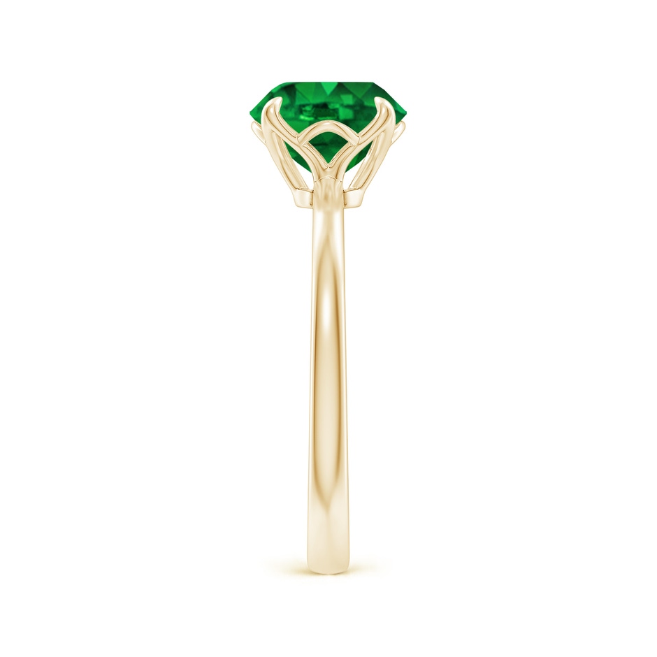 8mm AAAA Solitaire Round Emerald Classic Engagement Ring in Yellow Gold side 299