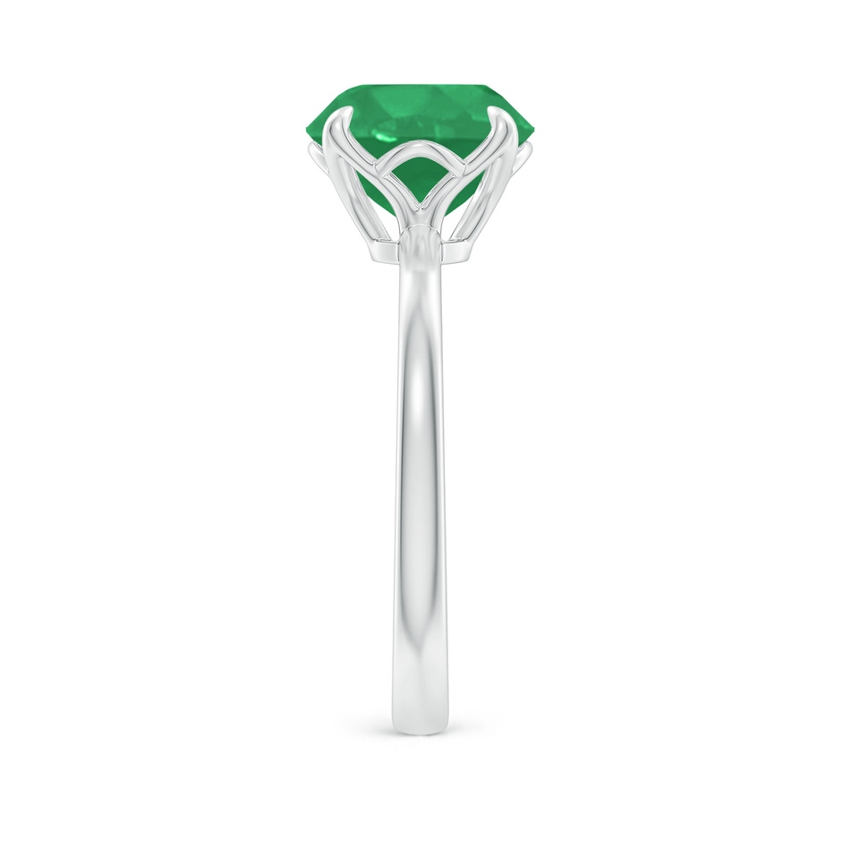 9mm A Solitaire Round Emerald Classic Engagement Ring in P950 Platinum side 299