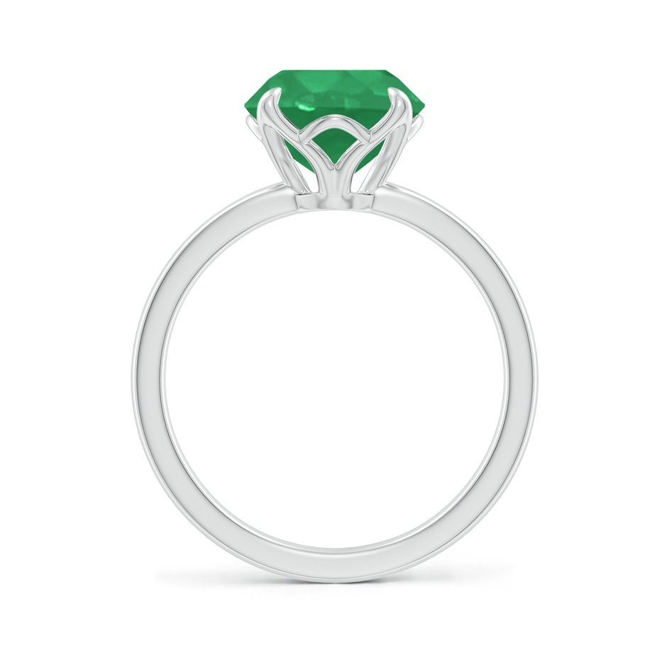 9mm A Solitaire Round Emerald Classic Engagement Ring in White Gold side 199