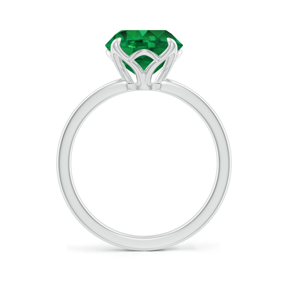 9mm AAA Solitaire Round Emerald Classic Engagement Ring in White Gold side 199