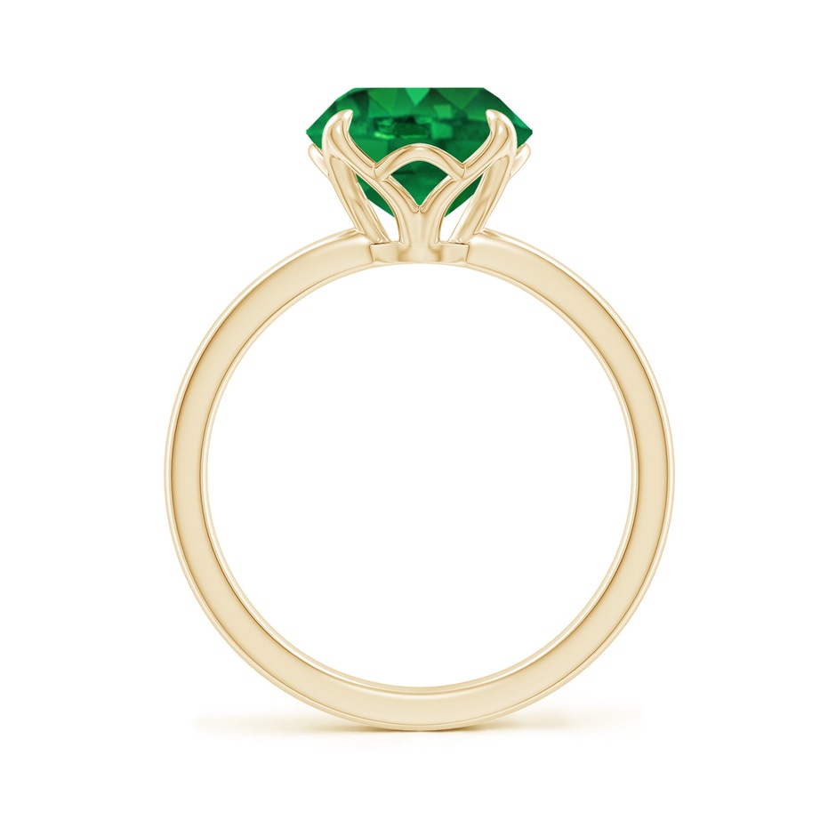 9mm AAA Solitaire Round Emerald Classic Engagement Ring in Yellow Gold side 199