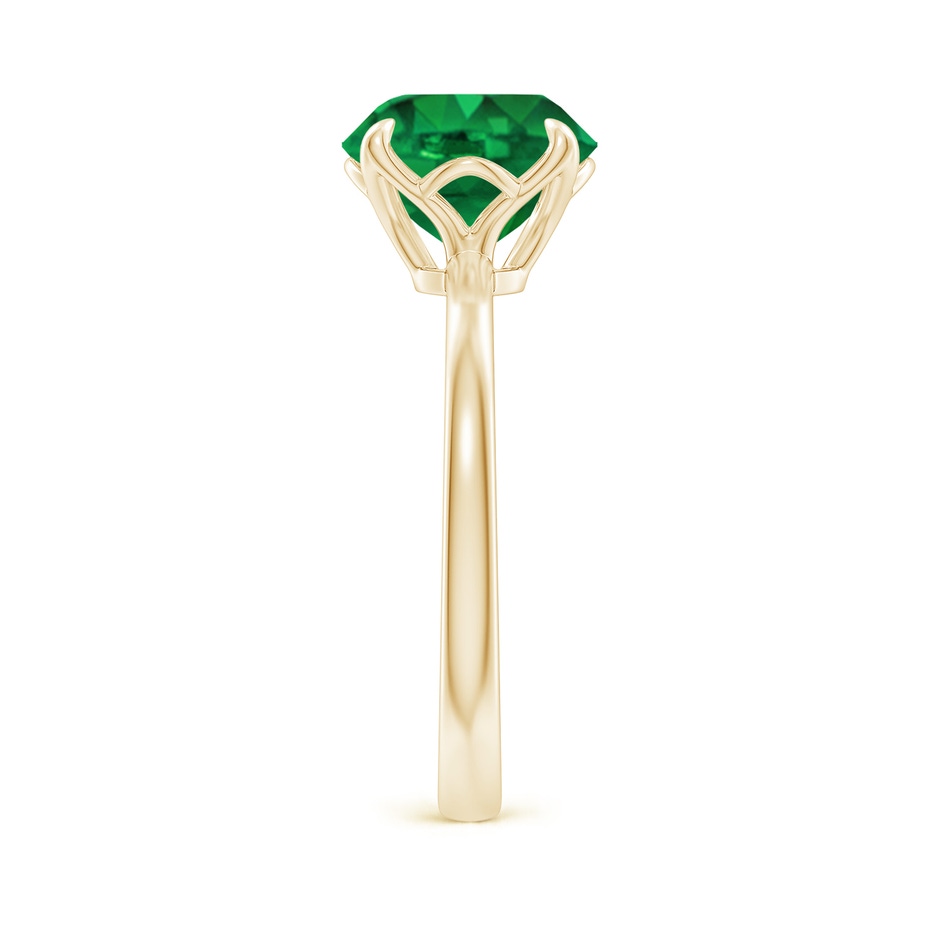 9mm AAA Solitaire Round Emerald Classic Engagement Ring in Yellow Gold side 299