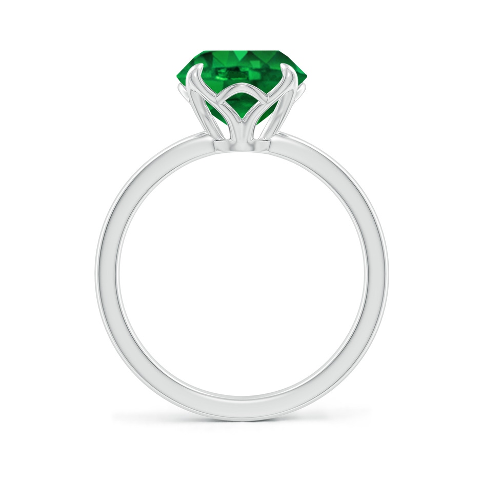 9mm AAAA Solitaire Round Emerald Classic Engagement Ring in 18K White Gold side 199
