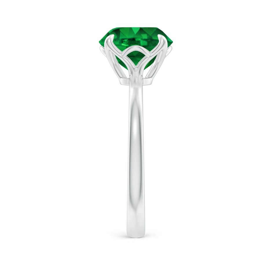 9mm AAAA Solitaire Round Emerald Classic Engagement Ring in P950 Platinum side 299