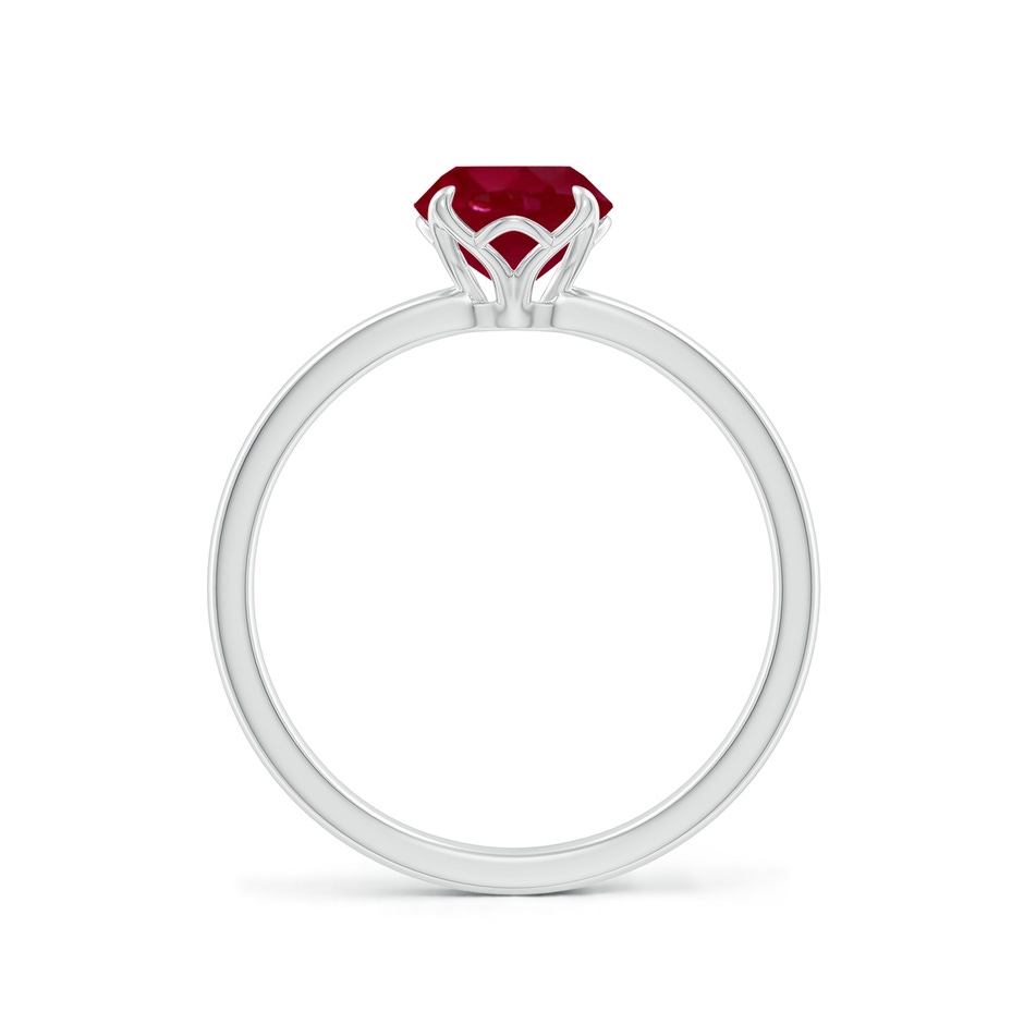 6.5mm AA Solitaire Round Ruby Classic Engagement Ring in White Gold side 199