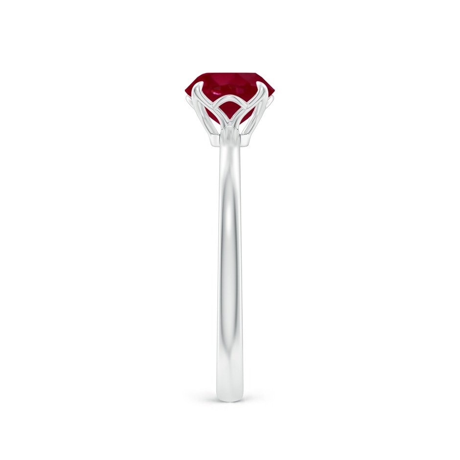 6.5mm AA Solitaire Round Ruby Classic Engagement Ring in White Gold side 299