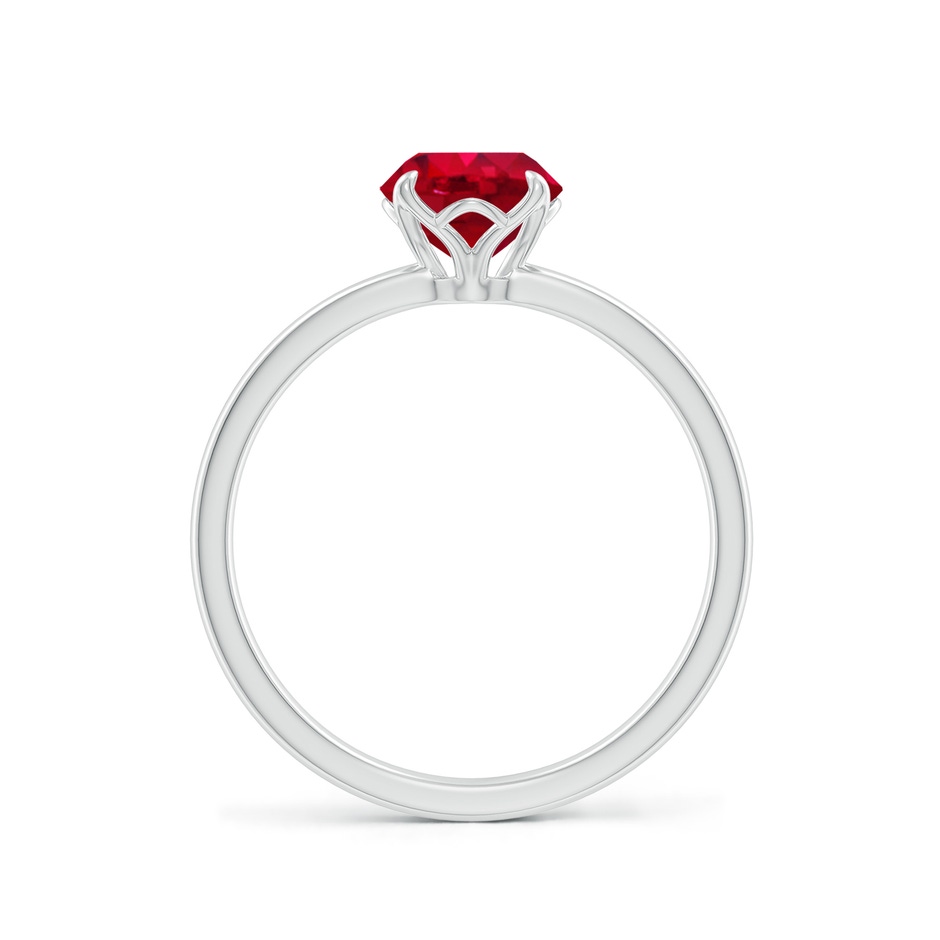 6.5mm AAA Solitaire Round Ruby Classic Engagement Ring in P950 Platinum side 199